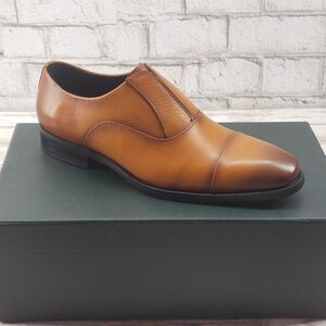 Gifennse Handmade Leather dress shoe's  slip on loafers brown Men's size 8/40